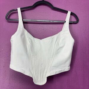 Zara White Corset Crop Top